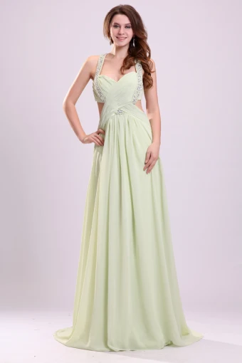 2015 High Quality Straps Zipper Chiffon Elastic Woven Satin Long Evening Dresses