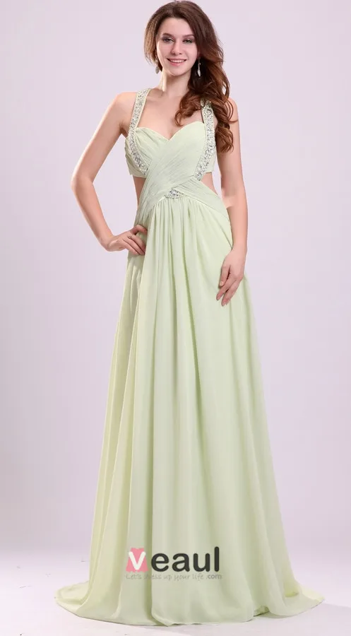2015 High Quality Straps Zipper Chiffon Elastic Woven Satin Long Evening Dresses