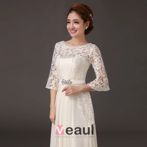 Glamour D'une Ligne D'accessoires En Cristal De Perles Parole Longueur Mousseline Robes De Soirée