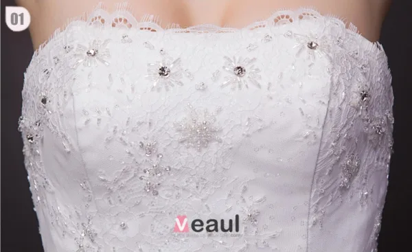 Sirène Bustier Chapelle Train Dentelle Robe De Mariée