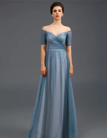 Empire Bretelles Profonde Col V Bling Bling Sash Tulle Robes De Soirée