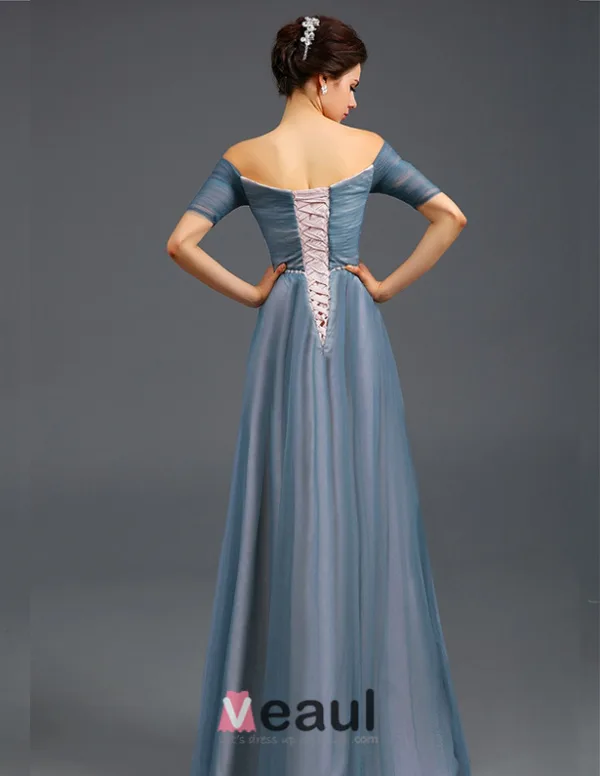 Empire Bretelles Profonde Col V Bling Bling Sash Tulle Robes De Soirée