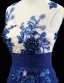 2015 A-line Scoop Neckline Floor-length Long Embroidered Flowers Chiffon Evening Dresses