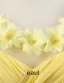 2015 Princess Shoulders Embroidered Flowers Scoop Neck Ruffle Chiffon Daffodil Evening Dresses