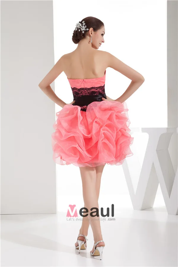 2015 Glamorous Strapless Short Pink Cocktail Dress