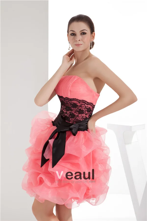 2015 Glamorous Strapless Short Pink Cocktail Dress