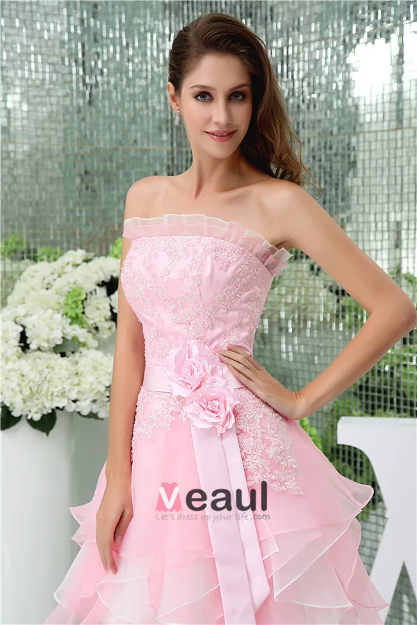 Dentelle Bustier Mignonne Robe De Cocktail Rose