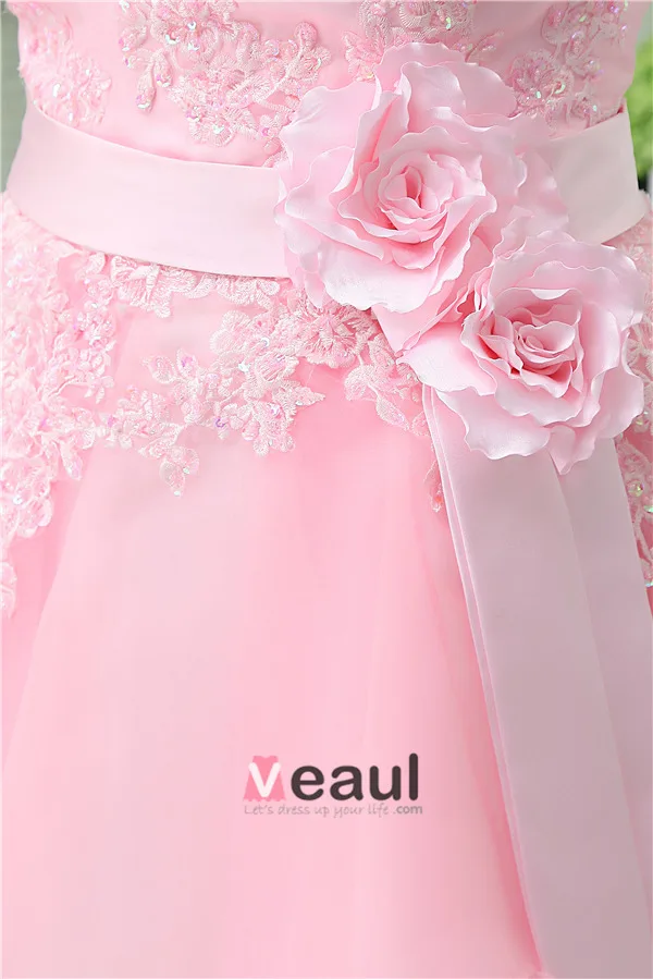 Dentelle Bustier Mignonne Robe De Cocktail Rose
