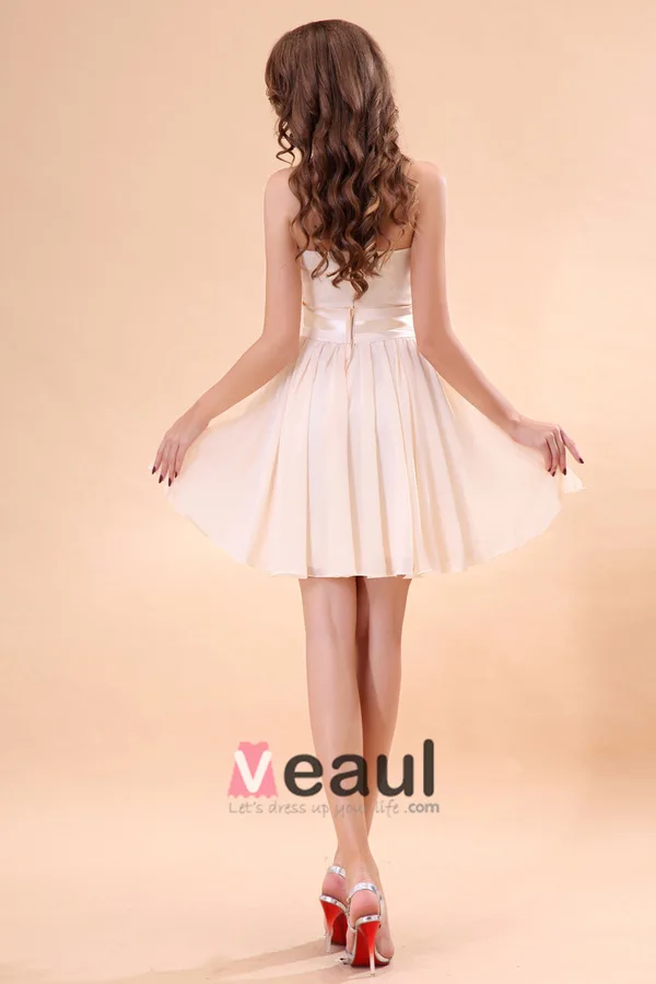 Ideell Kjæreste A-linje Kort Brudepike Kjole