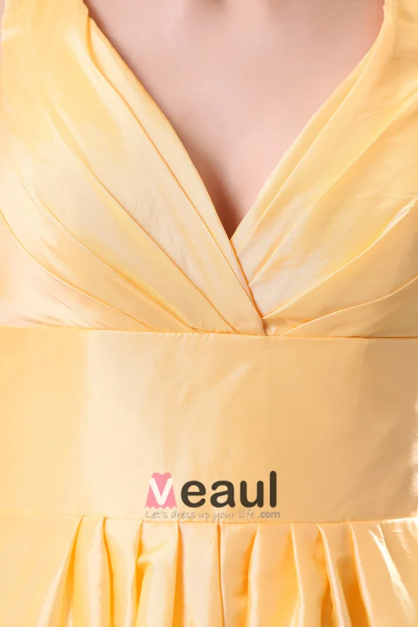 2015 Consummate Taffeta Daffodil A-line Short Bridesmaid Dress