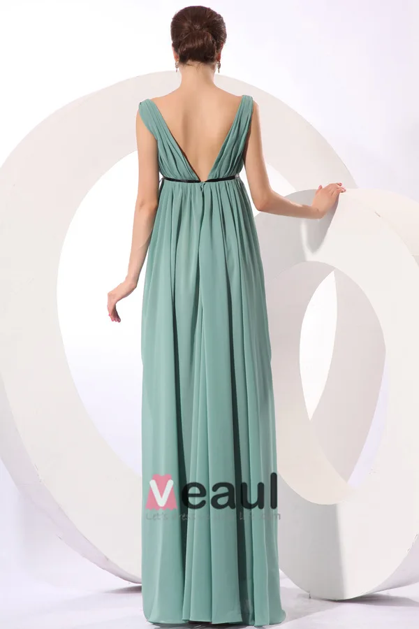 2015 Avant-Garde Floor-length Empire V-neck Bridesmaid Dress