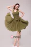 Manches Vert Robe De Demoiselle D'honneur Sangles