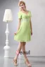 Volleerde Chiffon V-hals Korte Bruidsmeisjes Jurk