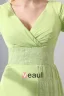 Volleerde Chiffon V-hals Korte Bruidsmeisjes Jurk