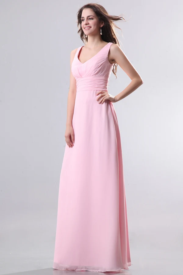 Søt V Hals Glidelås Lang Brudepike Kjole