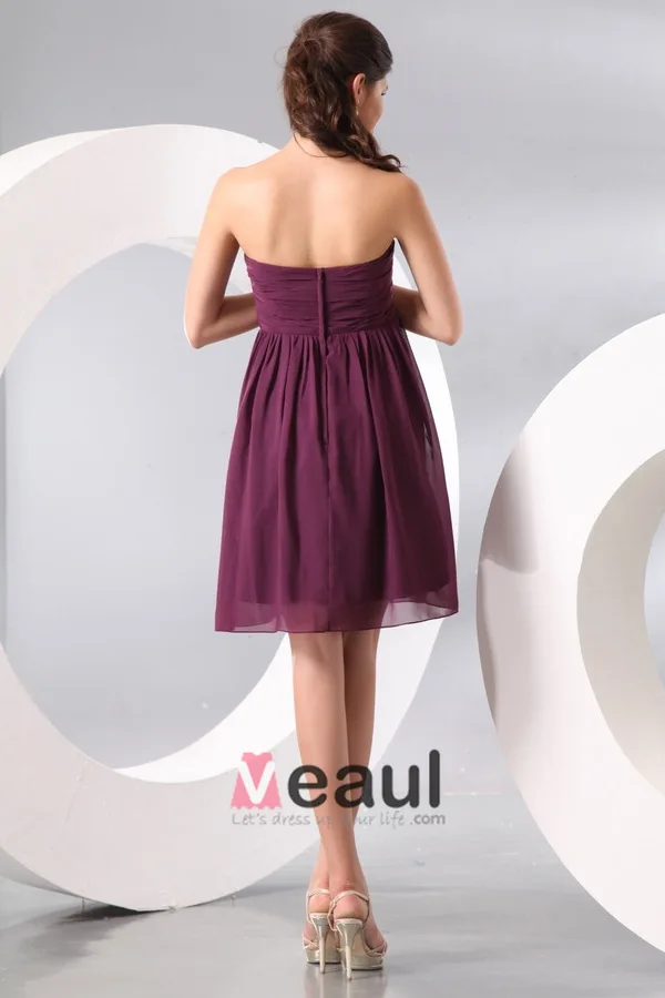 Glatt Kjæreste Glidelås Knelang Brudepike Kjole