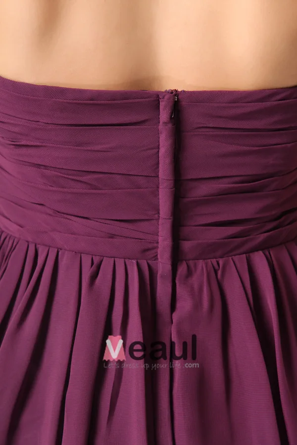 Glatt Kjæreste Glidelås Knelang Brudepike Kjole