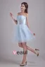 Avenante Satin Ciel De Tulle Robe De Cocktail Bleu Une Ligne