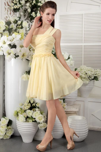 2015 Charmante Prinzessin Ein Schultergurt Narzisse Cocktailkleid