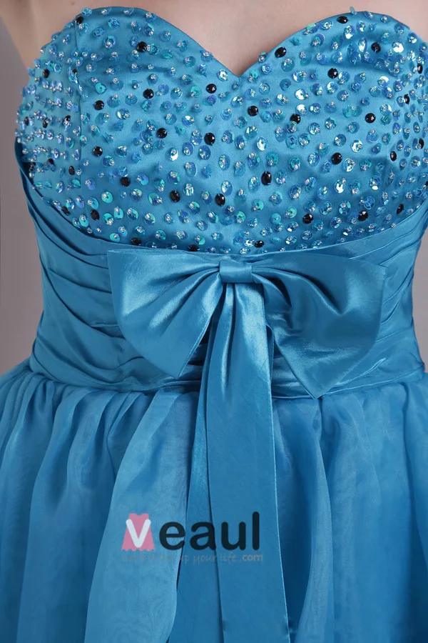 2015 Goodly Short Strapless Blue Cocktail Dress