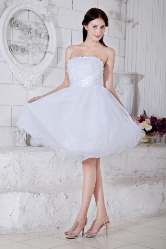 2015 Lastest Zipper Ruffle Strapless Cocktail Dress
