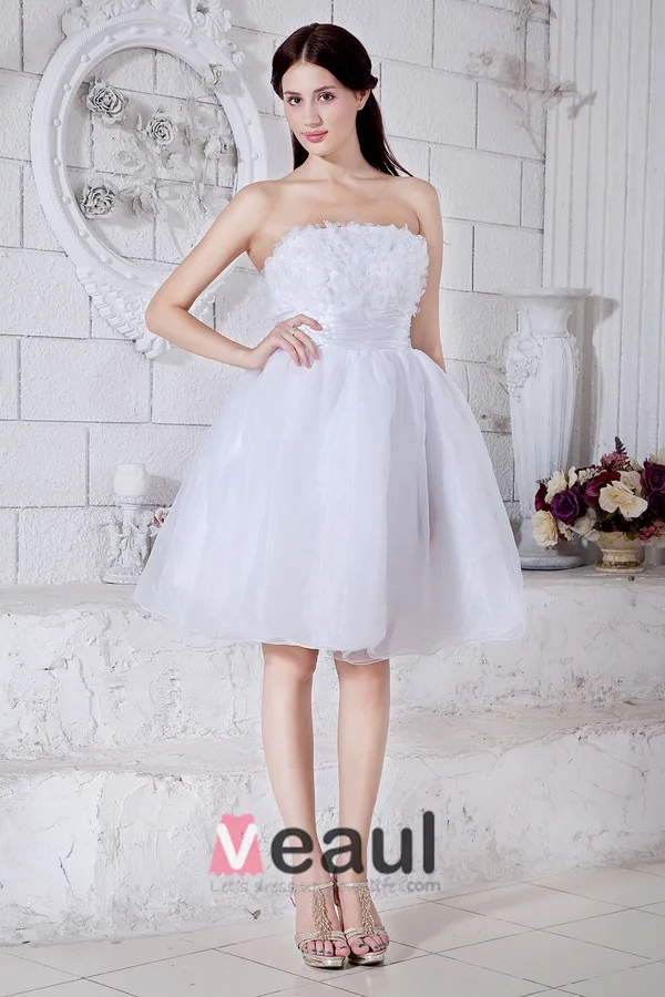 Dernières Robe De Cocktail Bustier À Volants Glissière