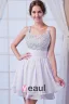 2015 Perfect Chiffon Beading A-line White Cocktail Dress