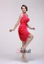 2015 Epidemic Pleated One-shoulder Fuchsia Cocktail Dress