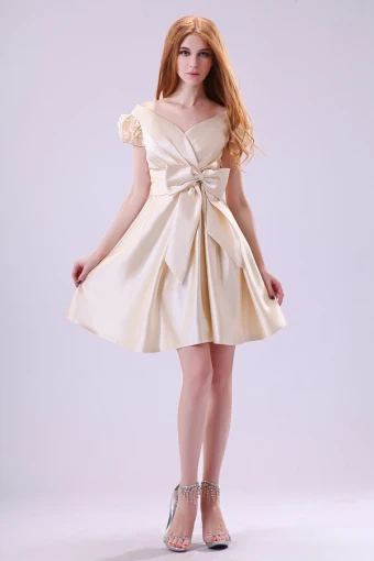 2015 The Most Fashionable Off The Shoulder Zipper Satin Cocktail Dress