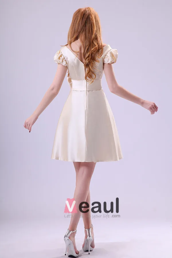 Hors-la-épaule Robe Cocktail Le Plus En Vogue À Glissière Satin