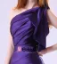 Gaine Robe De Fête Robe De Cocktail Courtes Violet Une Épaule
