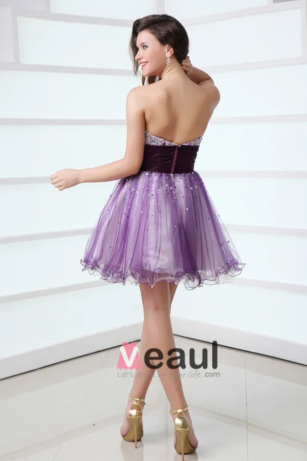 2015 Empire Strapless Sequined Zipper Short Cocktail Dresses