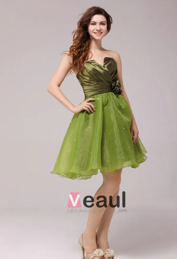 2015 Green A-line Short Cocktail Dress