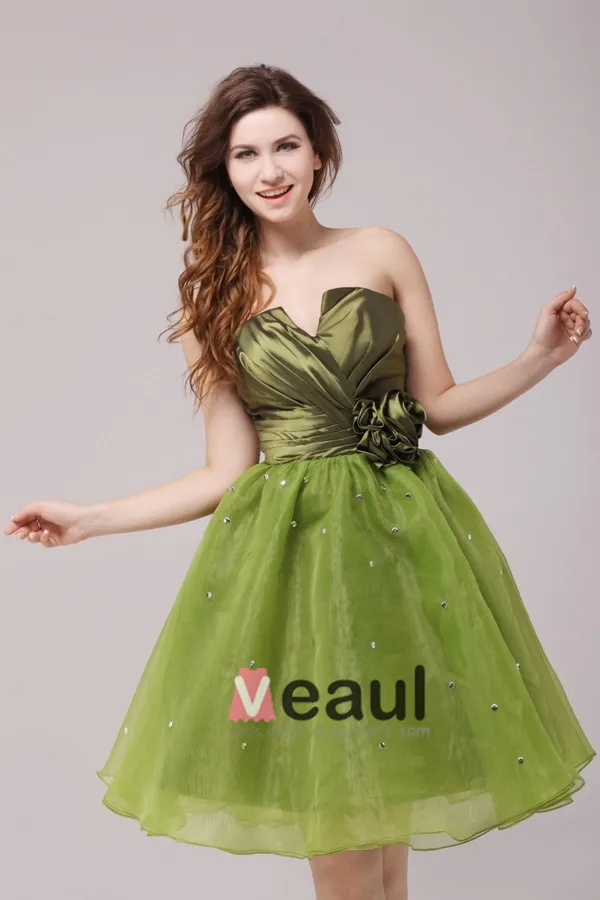 2015 Green A-line Short Cocktail Dress