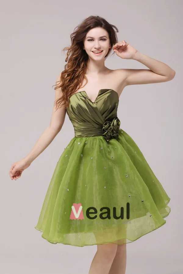 2015 Green A-line Short Cocktail Dress