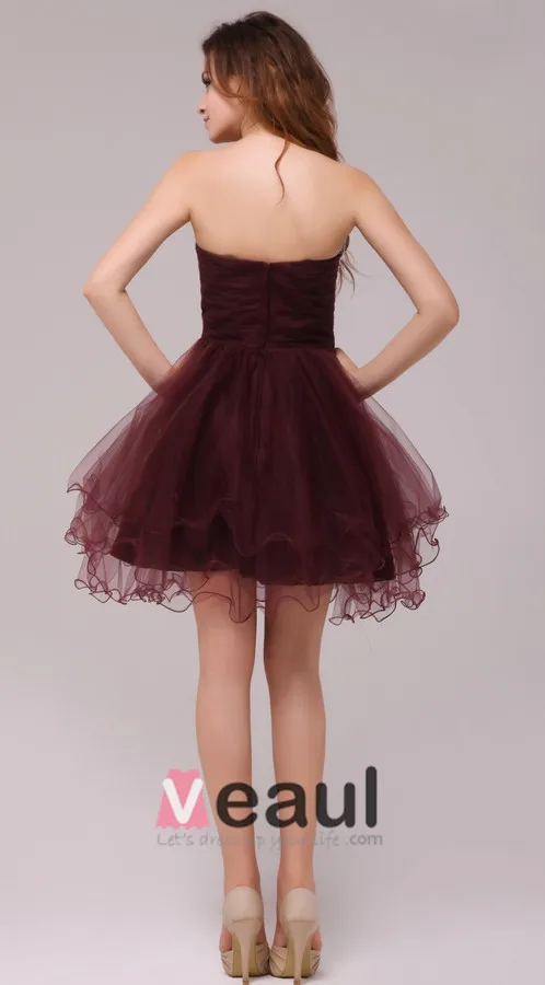 2015 Goodly Short A-line Ruffle Strapless Cocktail Dresses