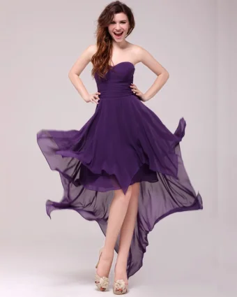 2015 Saucy Sweetheart Zipper Chiffon Satin Cocktail Dresses