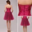 Prachtige Fuchsia A-lijn Korte Cocktailjurk