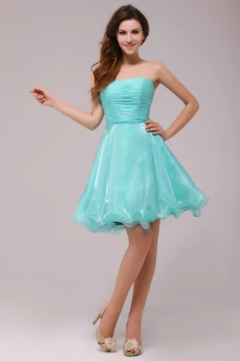 2015 Captivating A Line Strapless Blue Cocktail Dress