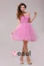 Superbe Licol Robe De Cocktail Courte Rose