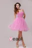 Superbe Licol Robe De Cocktail Courte Rose