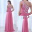 2015 Charming Chiffon Elastic Woven Satin Watermelon A-line long Evening Dresses