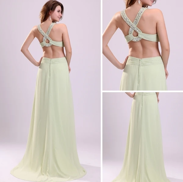 2015 High Quality Straps Zipper Chiffon Elastic Woven Satin Long Evening Dresses