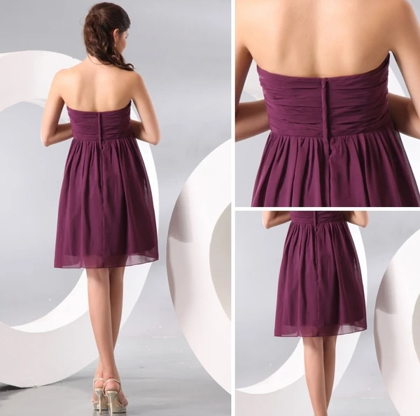 Glatt Kjæreste Glidelås Knelang Brudepike Kjole