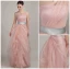 Longues Robe De Soirée Une Épaule Lisse Manches Roses