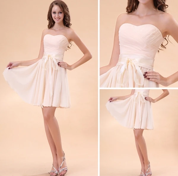 Ideell Kjæreste A-linje Kort Brudepike Kjole