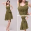 Manches Vert Robe De Demoiselle D'honneur Sangles