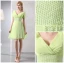 Volleerde Chiffon V-hals Korte Bruidsmeisjes Jurk