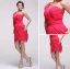 2015 Epidemic Pleated One-shoulder Fuchsia Cocktail Dress