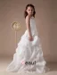 White Sleeveless Beaded Taffeta Flower Girl Dress